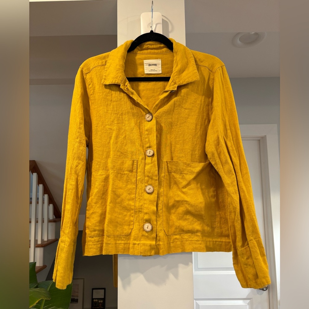 Soludos Mustard 100% linen light jacket - Size Large